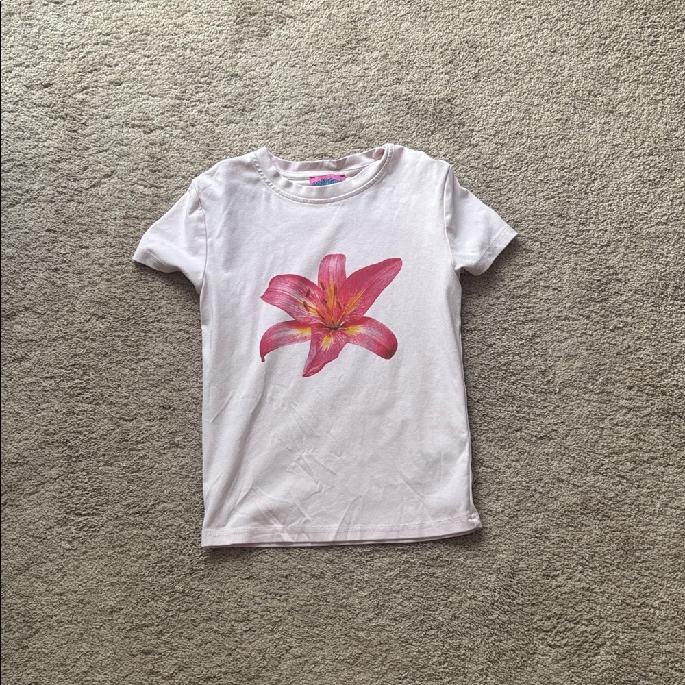 Edikted Pink Floral Graphic Tee